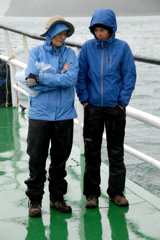 Sibylle and Xandra don't look too happy or perhaps they're feeling the chill!